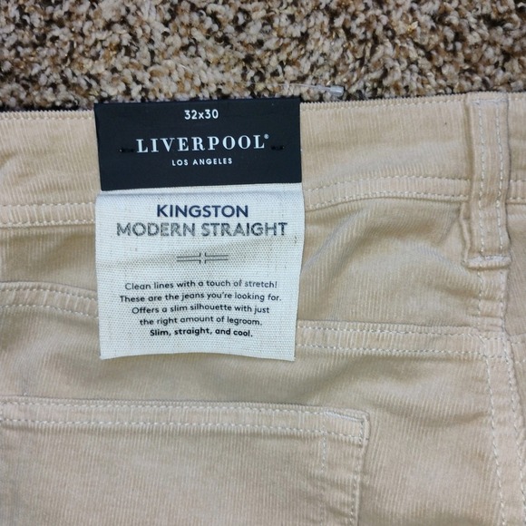 NWT Liverpool Los Angeles PANTS Kingston Modern Straight Corduroy  32x30 Mens - Picture 3 of 4